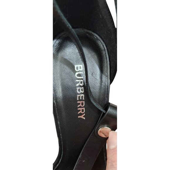 Authentic Burberry Women Black STEFANIE Toe-Ring Leather Stiletto Sandals  US 7 - Picture 10 of 16